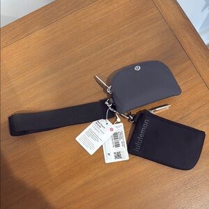 Lululemon Black and Gray Dual Pouch Wristlet Set